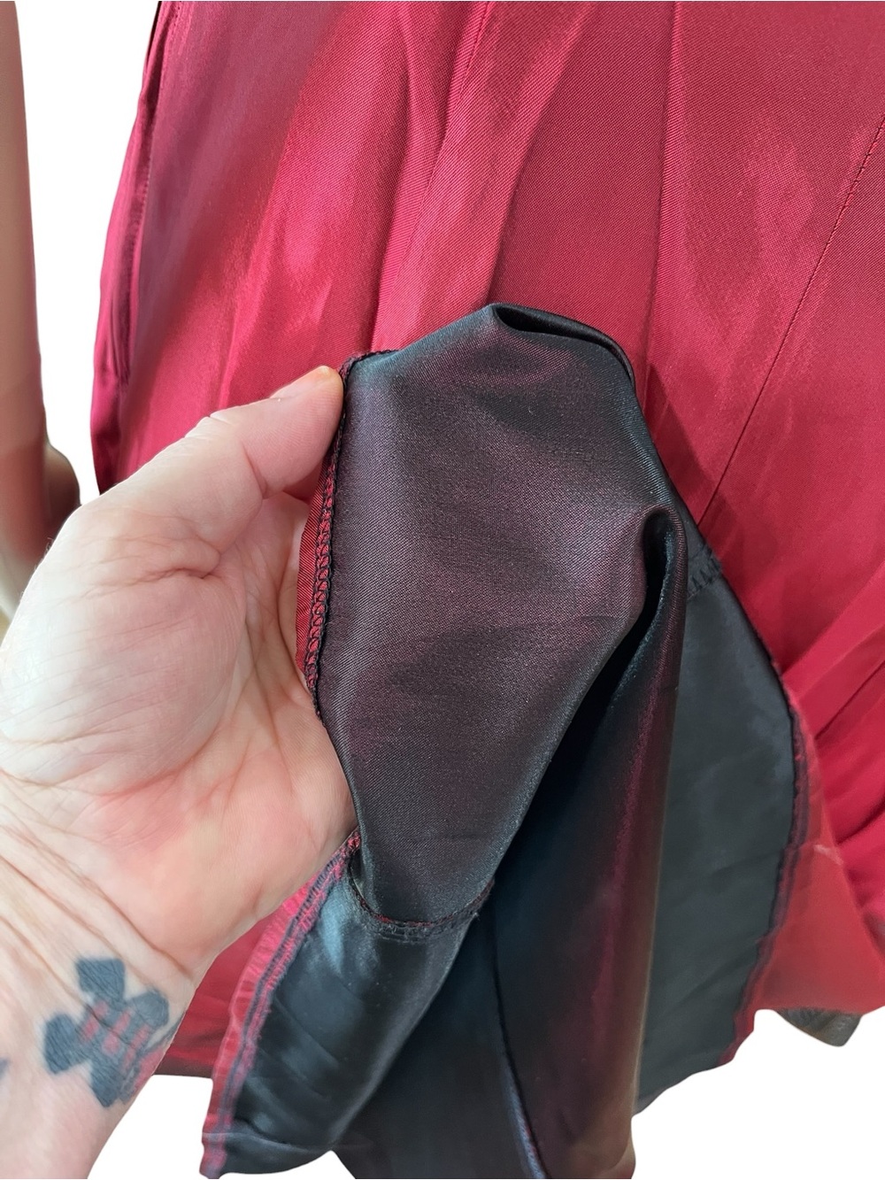 Vintage 90s Roberta wine red Formal Evening Dress Prom Cocktail Gown 9/10 - Picture 8 of 12